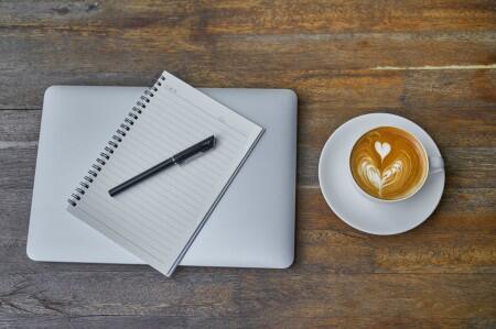 writing, laptop, coffee